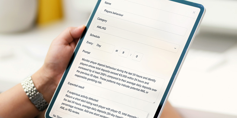 Fraud and compliance monitoring view in Gamblitude