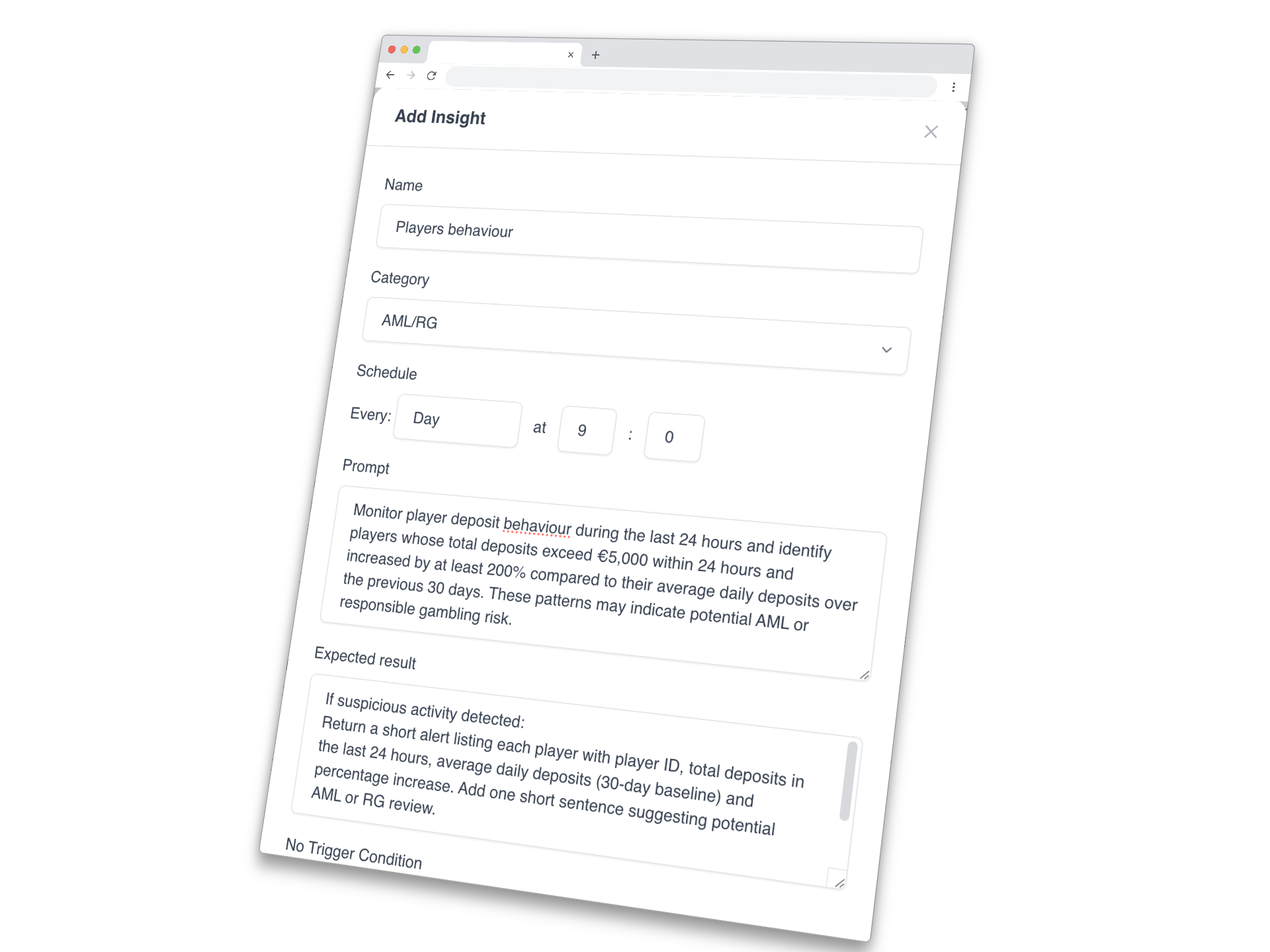 Insight Radar: scheduled AML and responsible gambling check