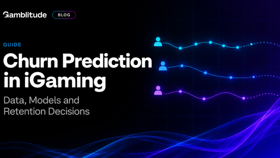 Churn prediction in iGaming, illustrated with player activity paths and future assessments.